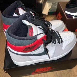 BRAND NEW AIR JORDAN RETRO HIGH OG GREY/ RED/ BLACK SIZE 9